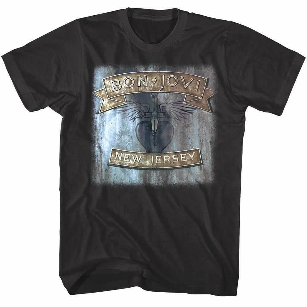 Bon Jovi New Jersey Album Classic Rock Music Fan T-Shirt